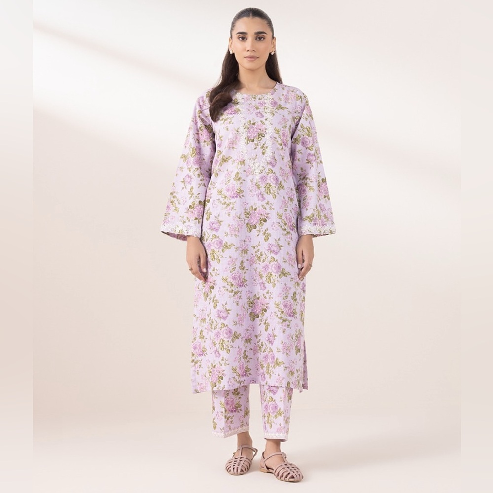 Sapphire Pakistani Floral Lavender Kurta Set